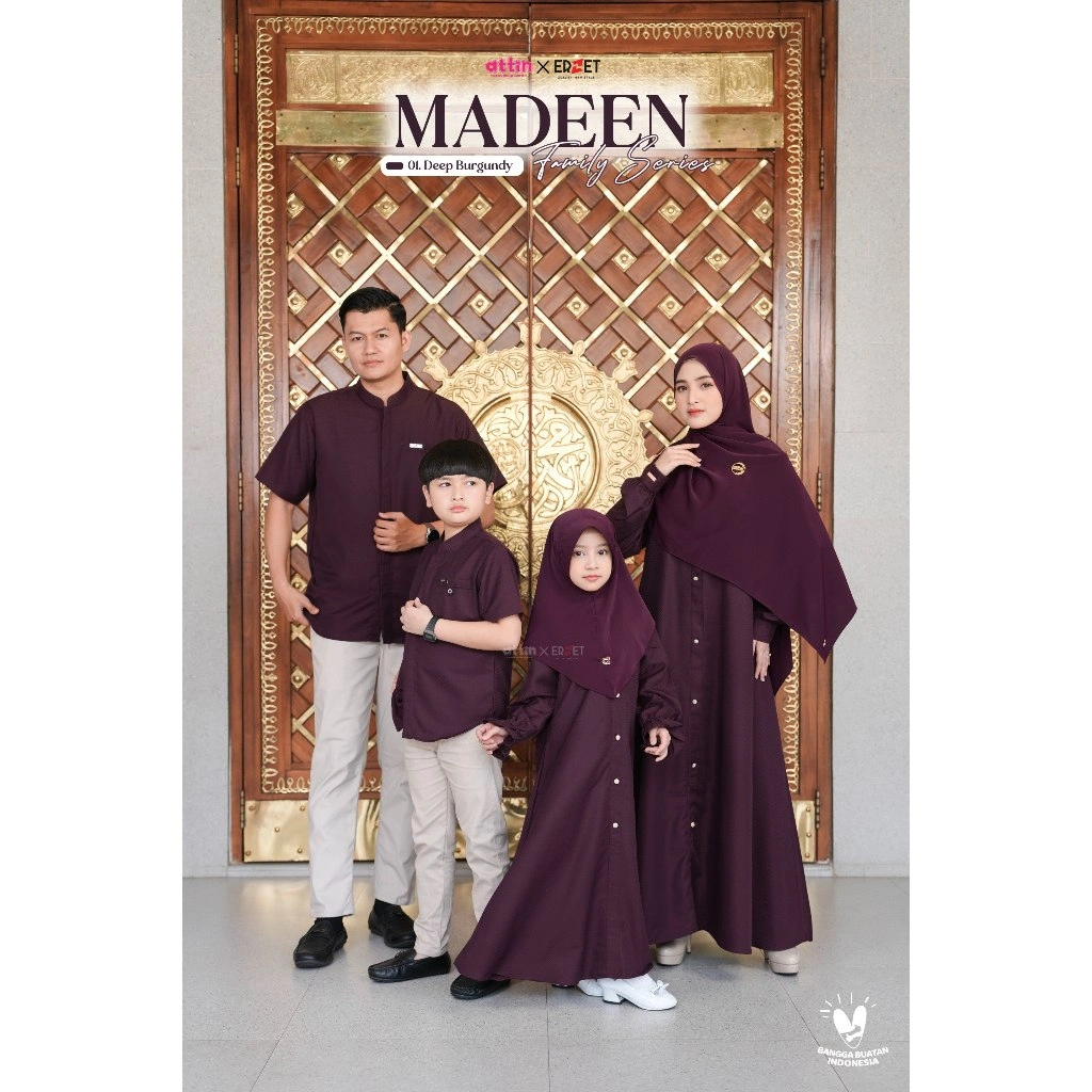 Madeen Series 01. DEEP BURGUNDY  Set Sarimbit Keluarga Bahan Nyaman, Motif Polos Yang Mewah Sarimbit 2026 thumb 52