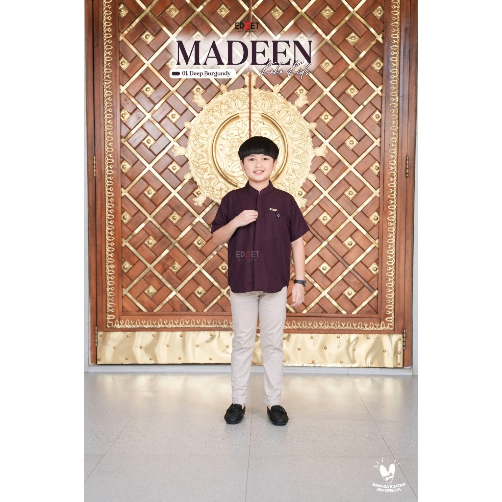 Madeen Series 01. DEEP BURGUNDY  Set Sarimbit Keluarga Bahan Nyaman, Motif Polos Yang Mewah Sarimbit 2026 thumb 8