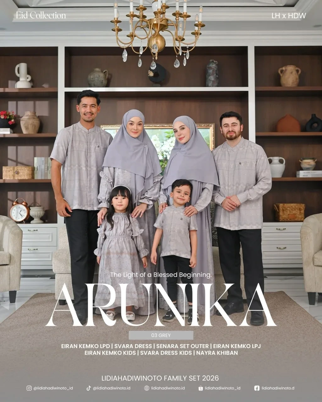 Lidia - Arunika Family Set 03 Grey (Sarimbit LH 2026)