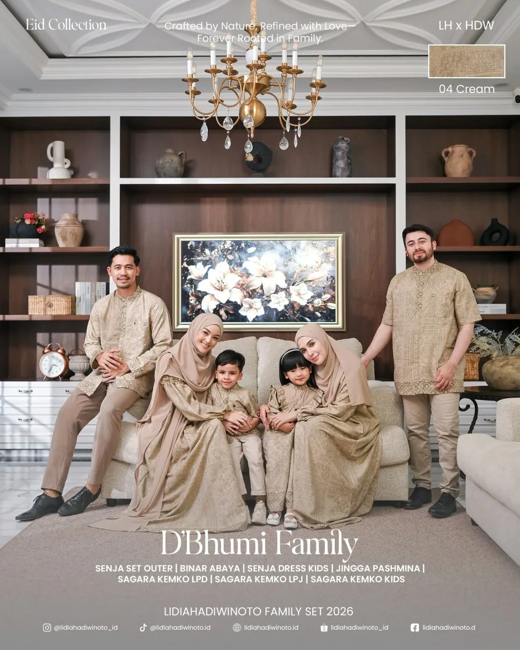Lidia - Dbhumi Family Set 04 Cream (Sarimbit LH 2026)