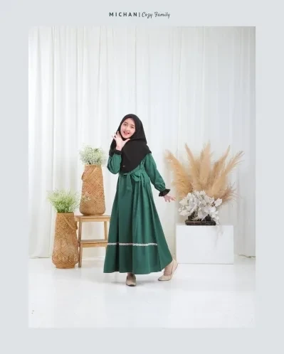 Michan - Gamis Kidz Michan - Cozy KID Emerald - Michan.co.id