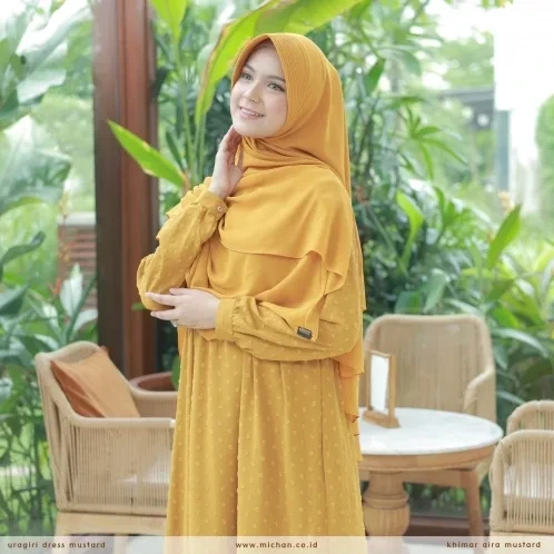 Michan - Khimar Michan - Khimar Aira Mustard - Michan.co.id