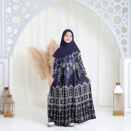 Michan - Gamis Kidz Michan - KID Hawa Raya Navy - Michan.co.id