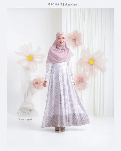 Michan - Gamis Dewasa - OneWish Michan MOM Egret - Michan.co.id