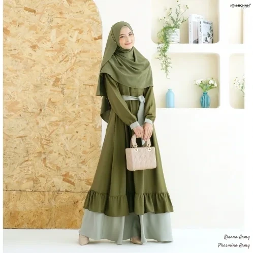 Michan - Gamis Dewasa - Kirana BASIC ARMY - Michan.co.id