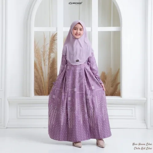 Michan - Gamis Kidz Michan - KID NEW Hawa Lilac - Michan.co.id