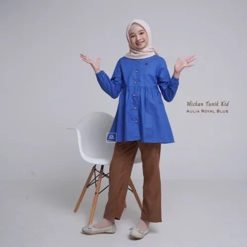 Michan - Gamis Kidz Michan - KID Aulia Royal Blue - Michan.co.id