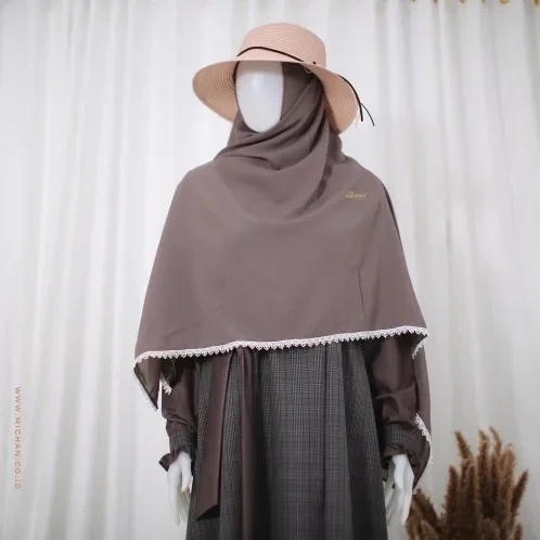 Michan - Khimar Michan - Square Renda Bronze - Michan.co.id