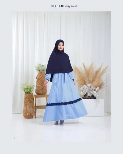 Michan - Gamis Dewasa - Cozy MOM Softblue - Michan.co.id