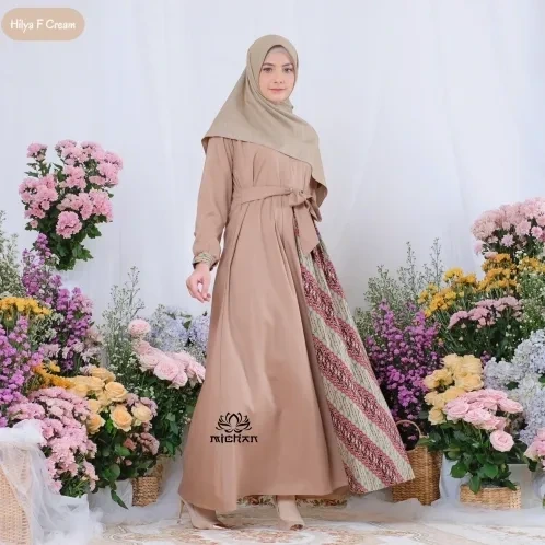 Michan - Gamis Dewasa - Hilya F Batik Cream - Michan.co.id