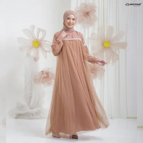 Michan - Gamis Dewasa - Mutiara Tile Mocca - Michan.co.id