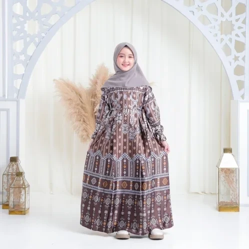 Michan - Gamis Kidz Michan - KID Hawa Raya Chocolate - Michan.co.id