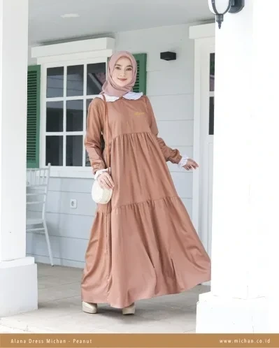 Michan - Gamis Dewasa - Alana Michan Peanut - Michan.co.id