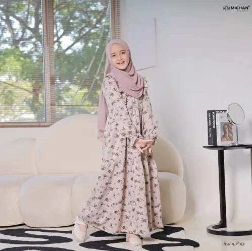 Michan - Gamis Kidz Michan - KID Aura  Milo - Michan.co.id