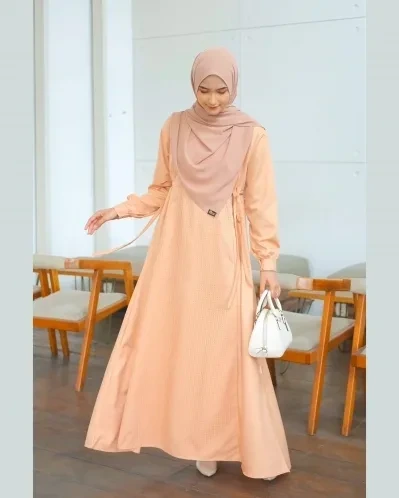 Michan - Gamis Dewasa - Thalita Tile Peach - Michan.co.id