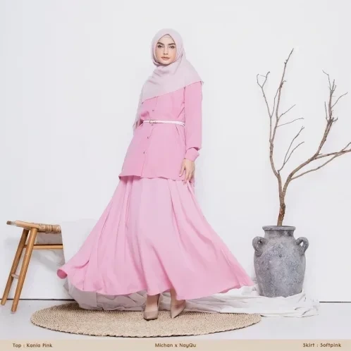 Michan - Atasan / Top - KANIA Tunik Pink - Michan.co.id