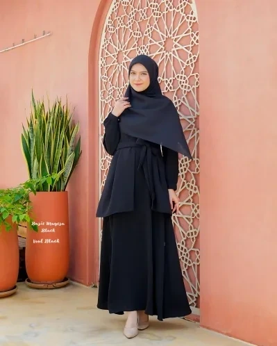 Michan - Gamis Dewasa - Mayesa BASIC Black - Michan.co.id
