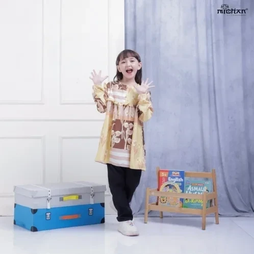 Michan - Gamis Kidz Michan - Tunik Caca KID Choco Gold - Michan.co.id
