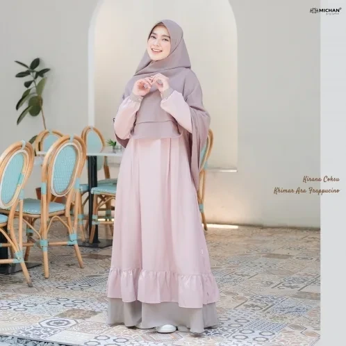 Michan - Gamis Dewasa - Kirana BASIC Coksu Latte - Michan.co.id