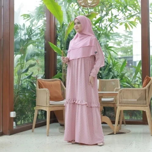 Michan - Gamis Dewasa - Uragiri Dress SoftPink - Michan.co.id