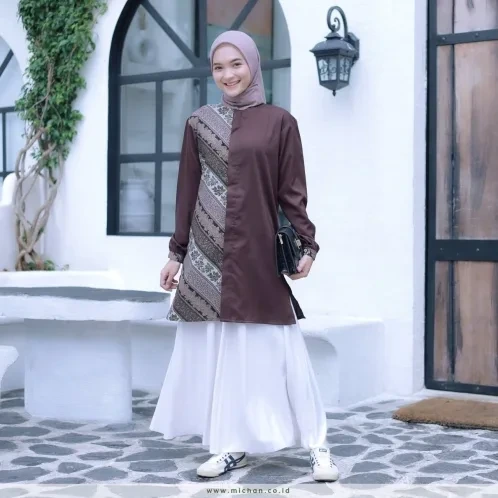 Michan - Atasan / Top - Tunik ALEA Brown - Michan.co.id