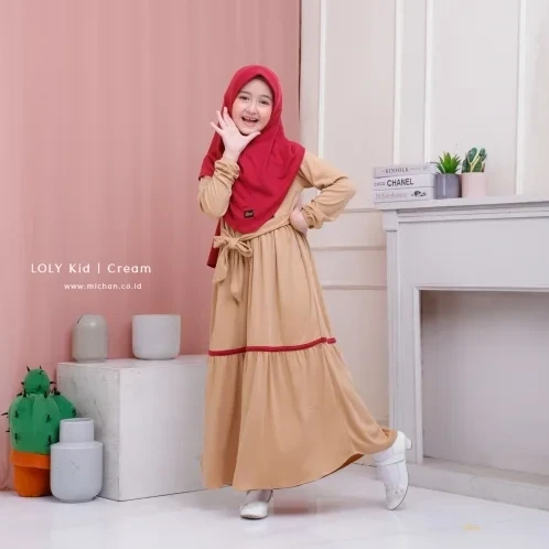 Michan - Gamis Kidz Michan - Loly KID Cream - Michan.co.id