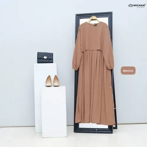 Michan - Gamis Dewasa - Keira Dress Mocca - Michan.co.id