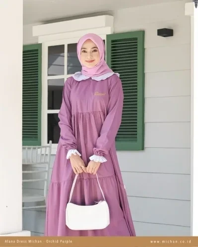 Michan - Gamis Dewasa - Alana Michan Orchid Purple - Michan.co.id
