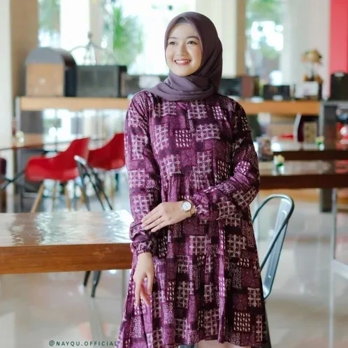Michan - Atasan / Top - NAYQU Safwah Batik Grape - Michan.co.id