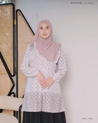 Michan - Atasan / Top - OneWish Michan TUNIK Egret - Michan.co.id