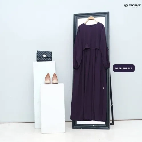 Michan - Gamis Dewasa - Keira Dress Deep Purple - Michan.co.id