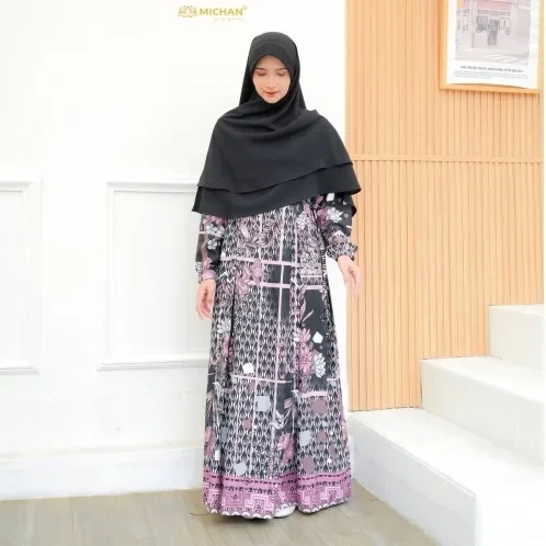 Michan - Gamis Dewasa - Hawa Seri-O Black - Michan.co.id