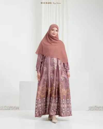 Michan - Gamis Dewasa - Biya Dress Choco - Michan.co.id