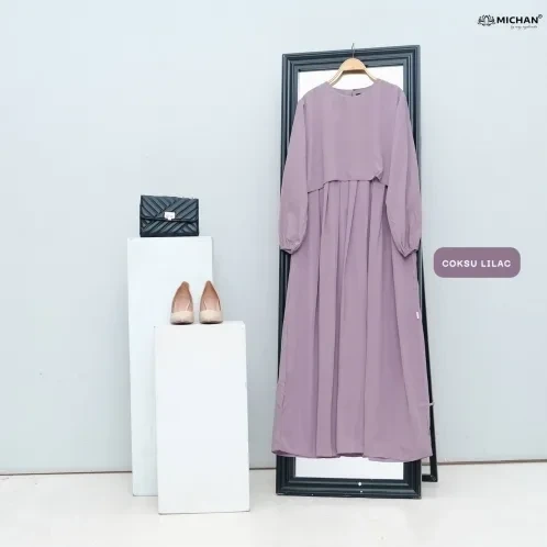 Michan - Gamis Dewasa - Keira Dress Coksu Lilac - Michan.co.id