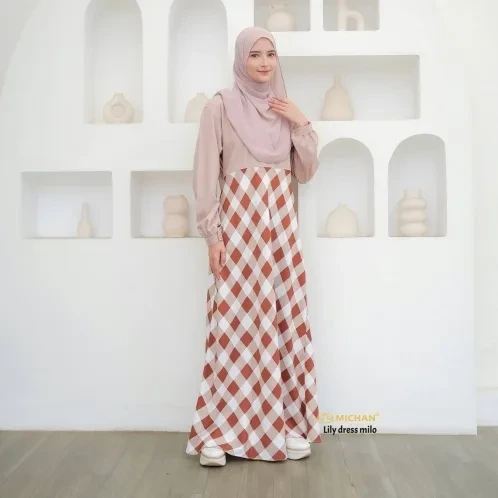 Michan - Gamis Dewasa - Lily Square Seri-1 Milo - Michan.co.id