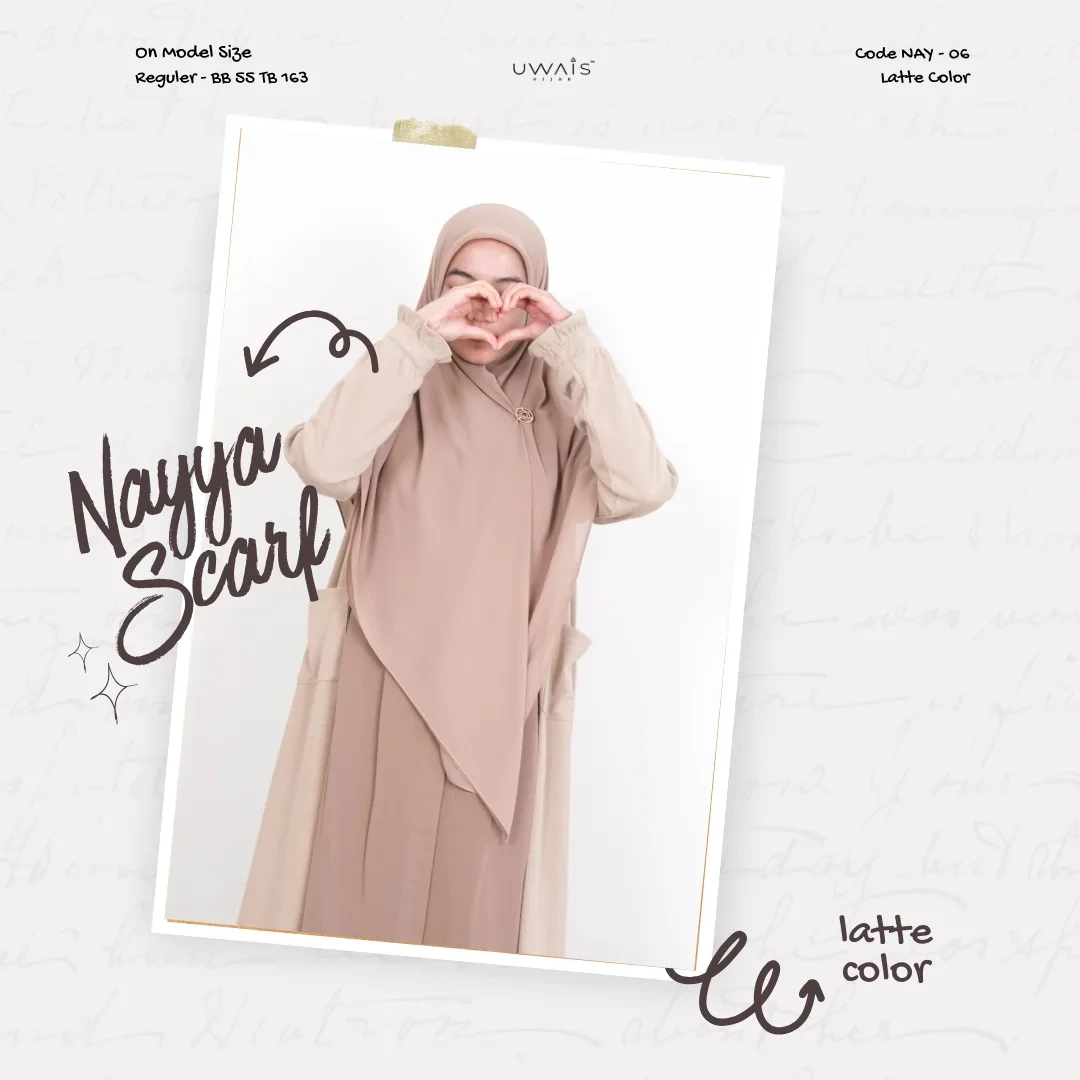 Uwais - Nayya Scarf Segiempat Polos Bahan Ceruti Premium