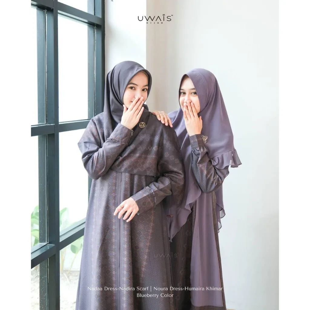 Uwais - Laa Tansa Series Sarimbit 2025 Blueberry Family Set Keluarga Baju Lebaran Muslim
