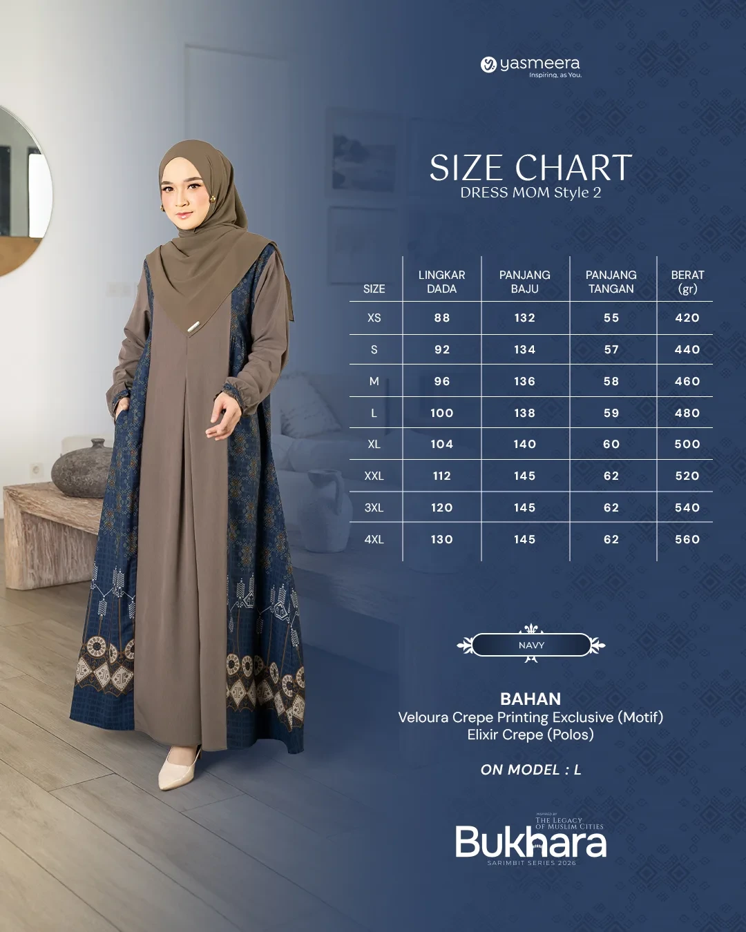 Yasmeera - BUKHARA SERIES - NAVY thumb 2