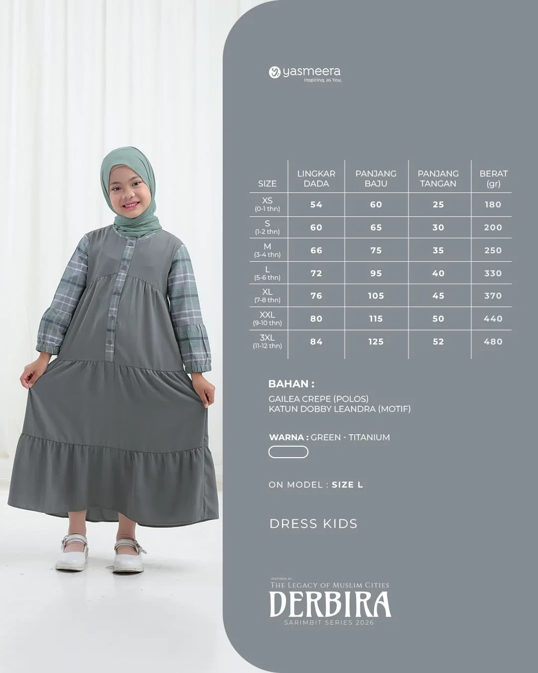 Yasmeera - DERBIRA SERIES - GREEN-TITANIUM