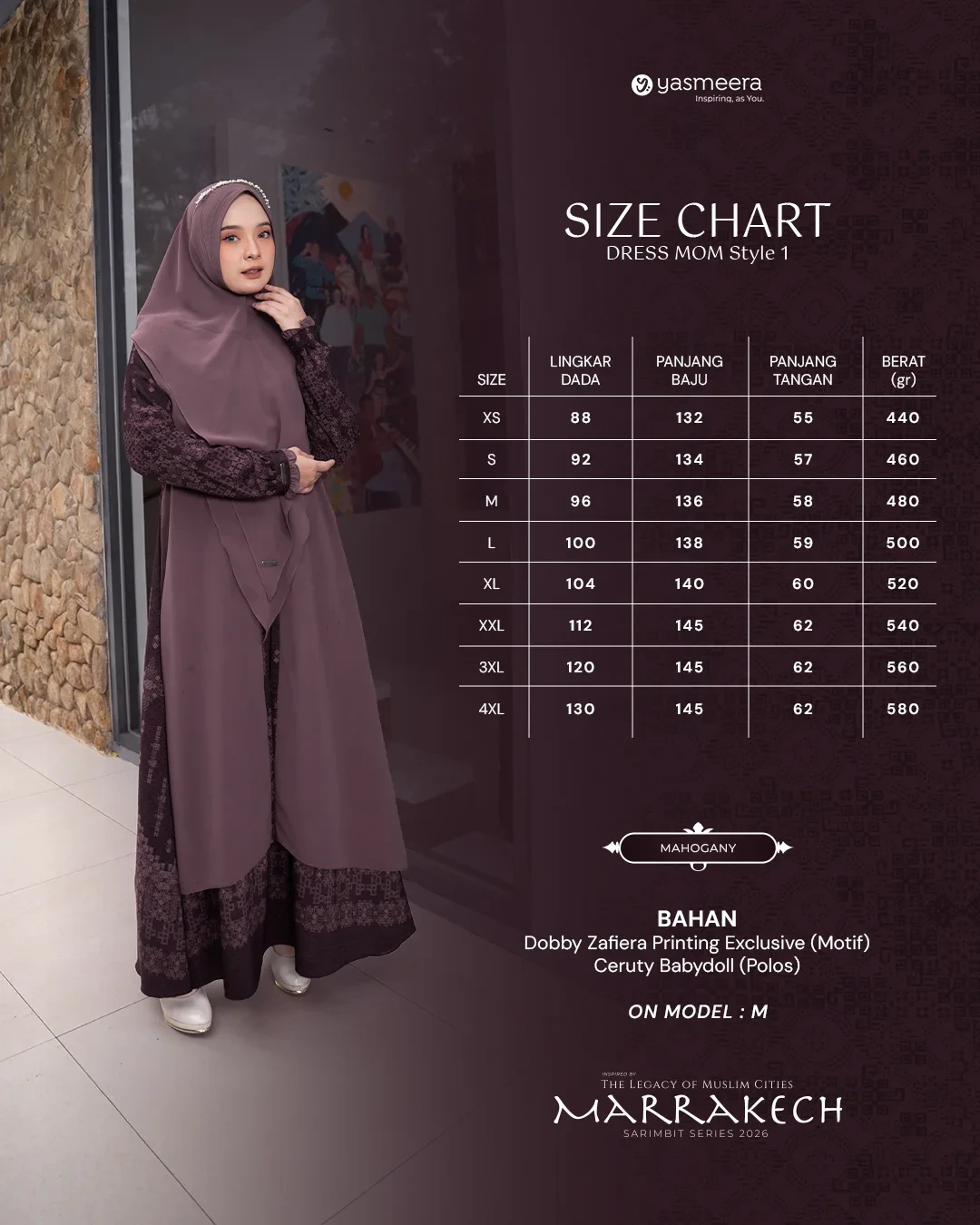 Yasmeera - GAMIS MARRAKECH STYLE 1 DEWASA GRADE B thumb 39