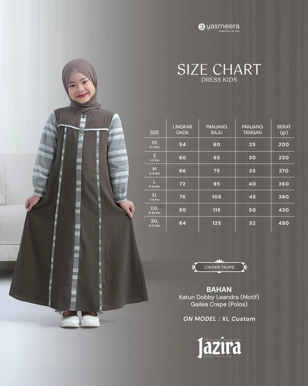 Yasmeera - JAZIRA SERIES - CINDER TAUPE