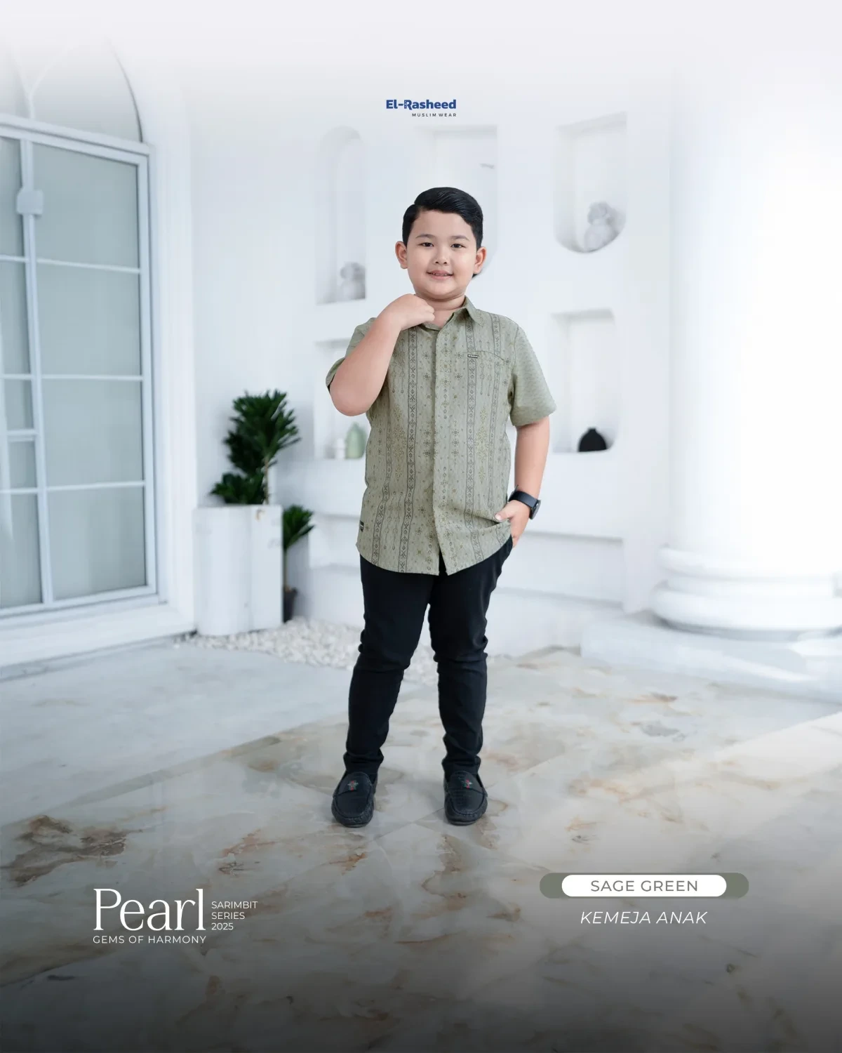 Yasmeera - SARIMBIT 2025 PEARL SERIES WARNA SAGE GREEN