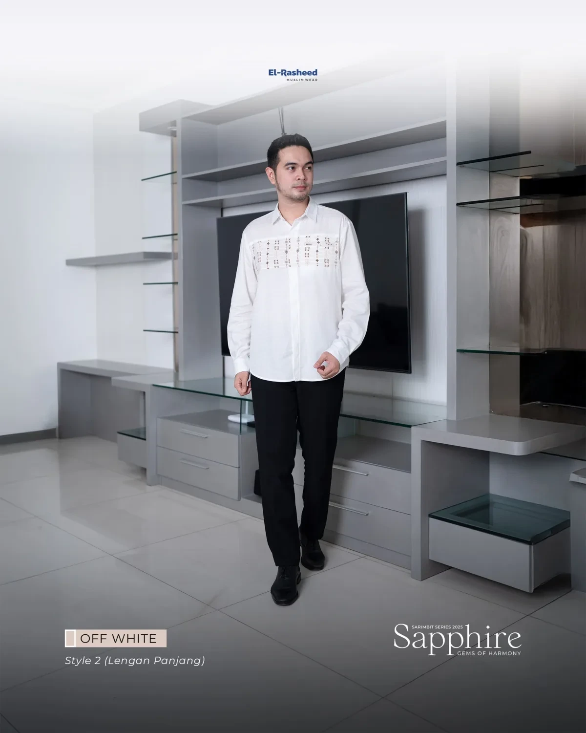 Yasmeera - SARIMBIT 2025 SAPPHIRE SERIES WARNA OFF WHITE thumb 2