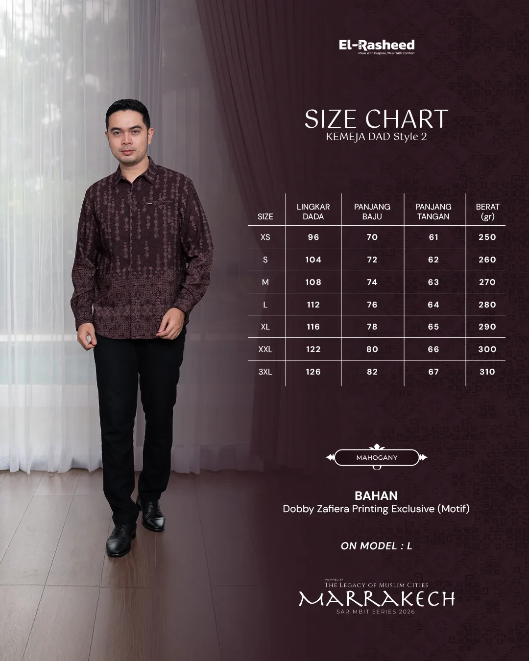 Yasmeera - KEMEJA MARRAKECH LENGAN PANJANG DEWASA GRADE B thumb 2