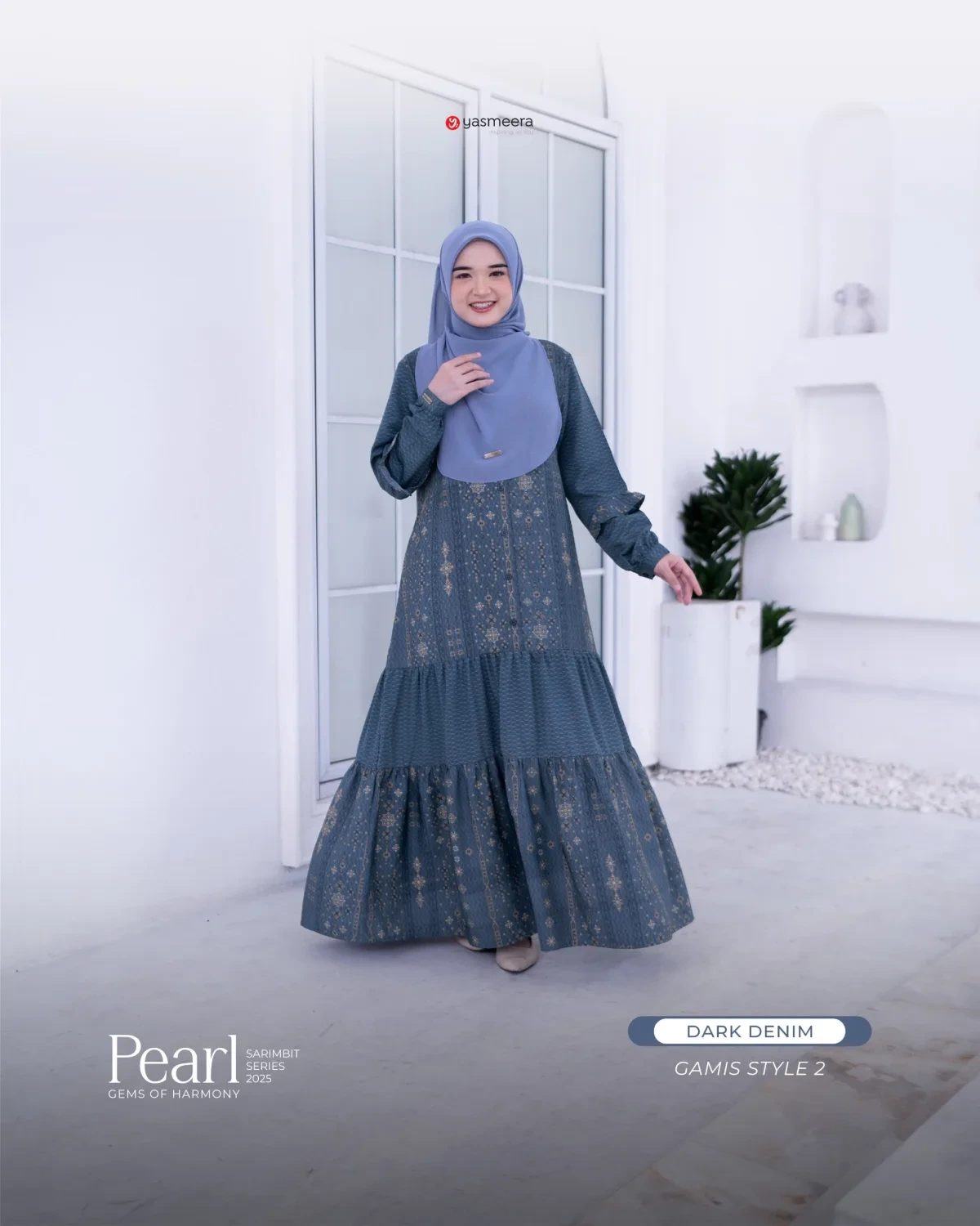 Yasmeera - SARIMBIT 2025 PEARL SERIES WARNA DARK DENIM thumb 5