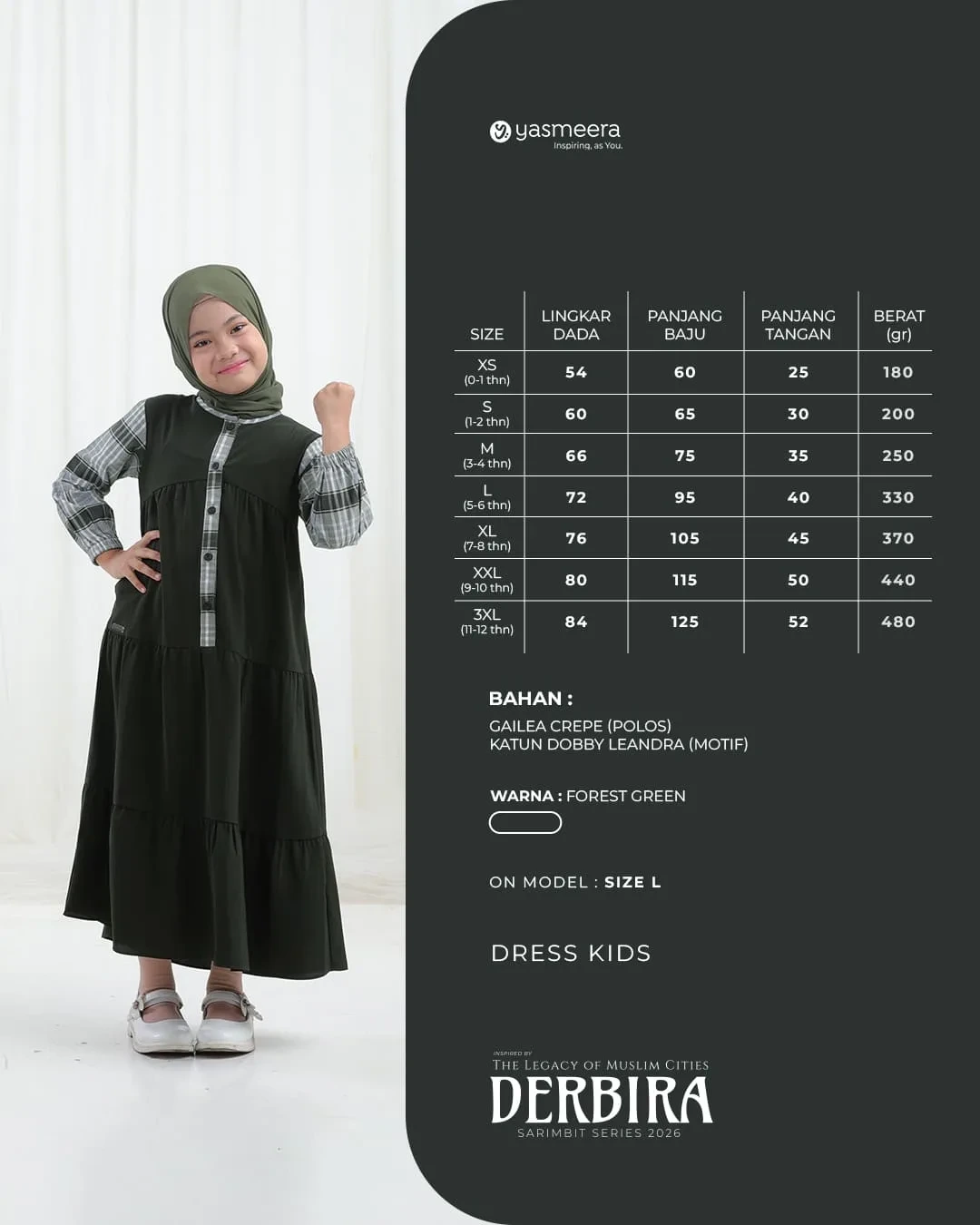 Yasmeera - DERBIRA SERIES - FOREST GREEN
