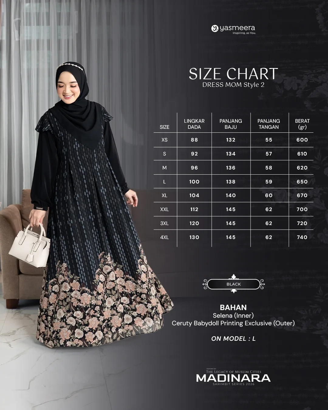 Yasmeera - MADINARA SERIES - BLACK thumb 9