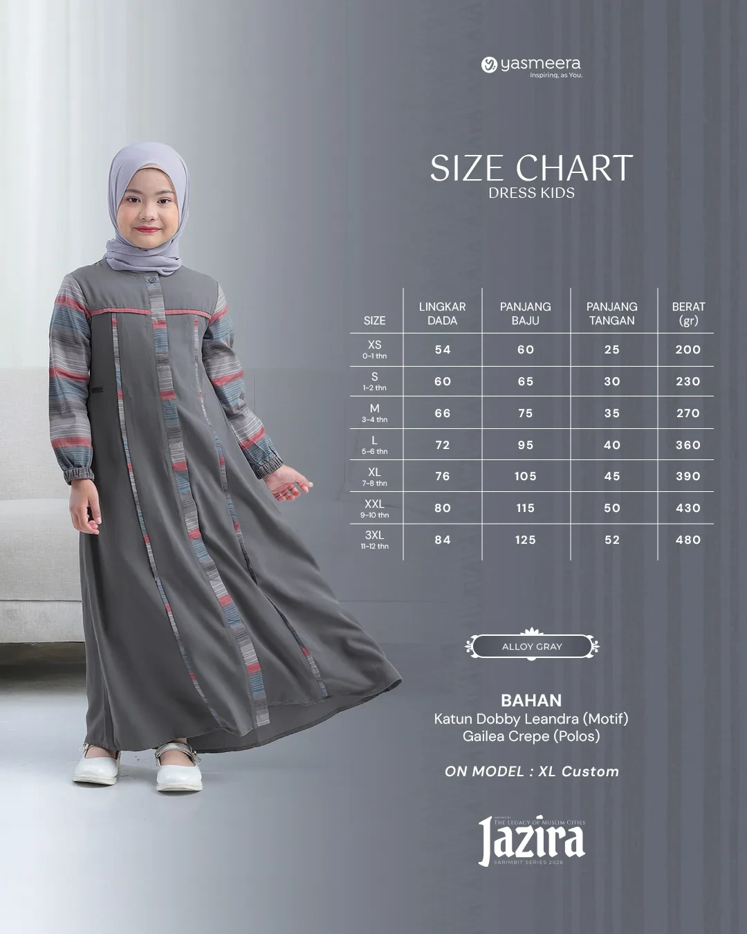 Yasmeera - JAZIRA SERIES - ALLOY GRAY
