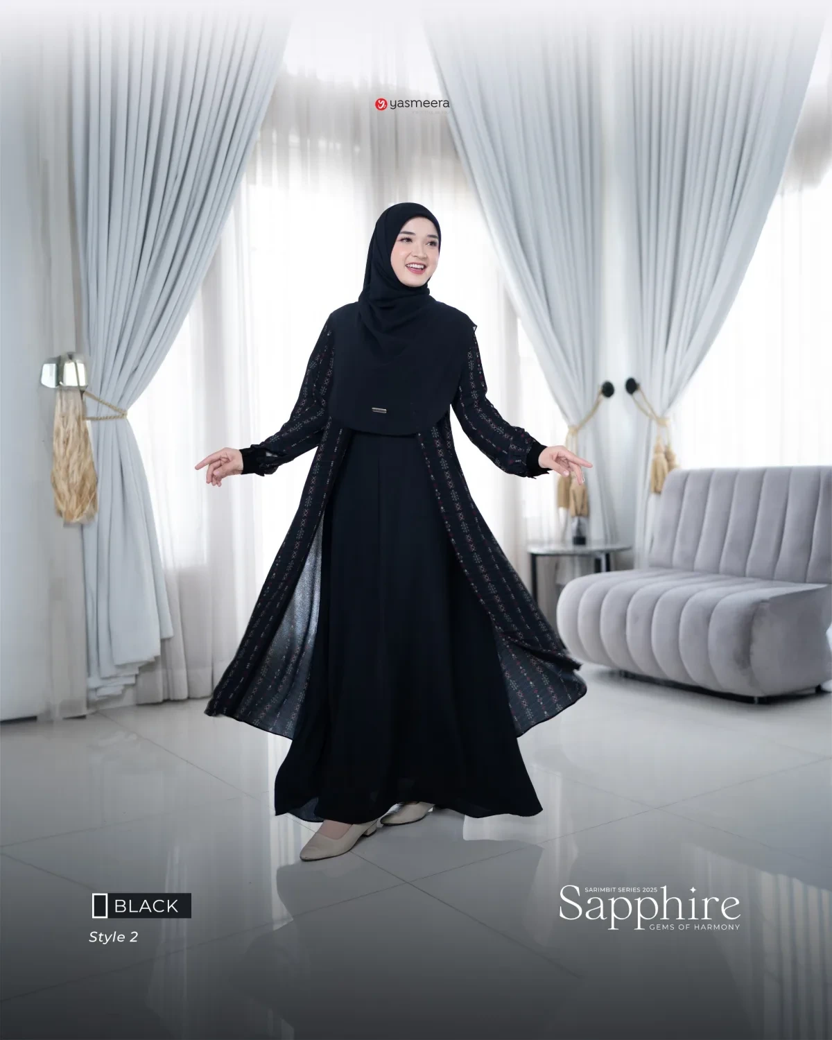 Yasmeera - SARIMBIT 2025 SAPPHIRE SERIES WARNA BLACK thumb 5