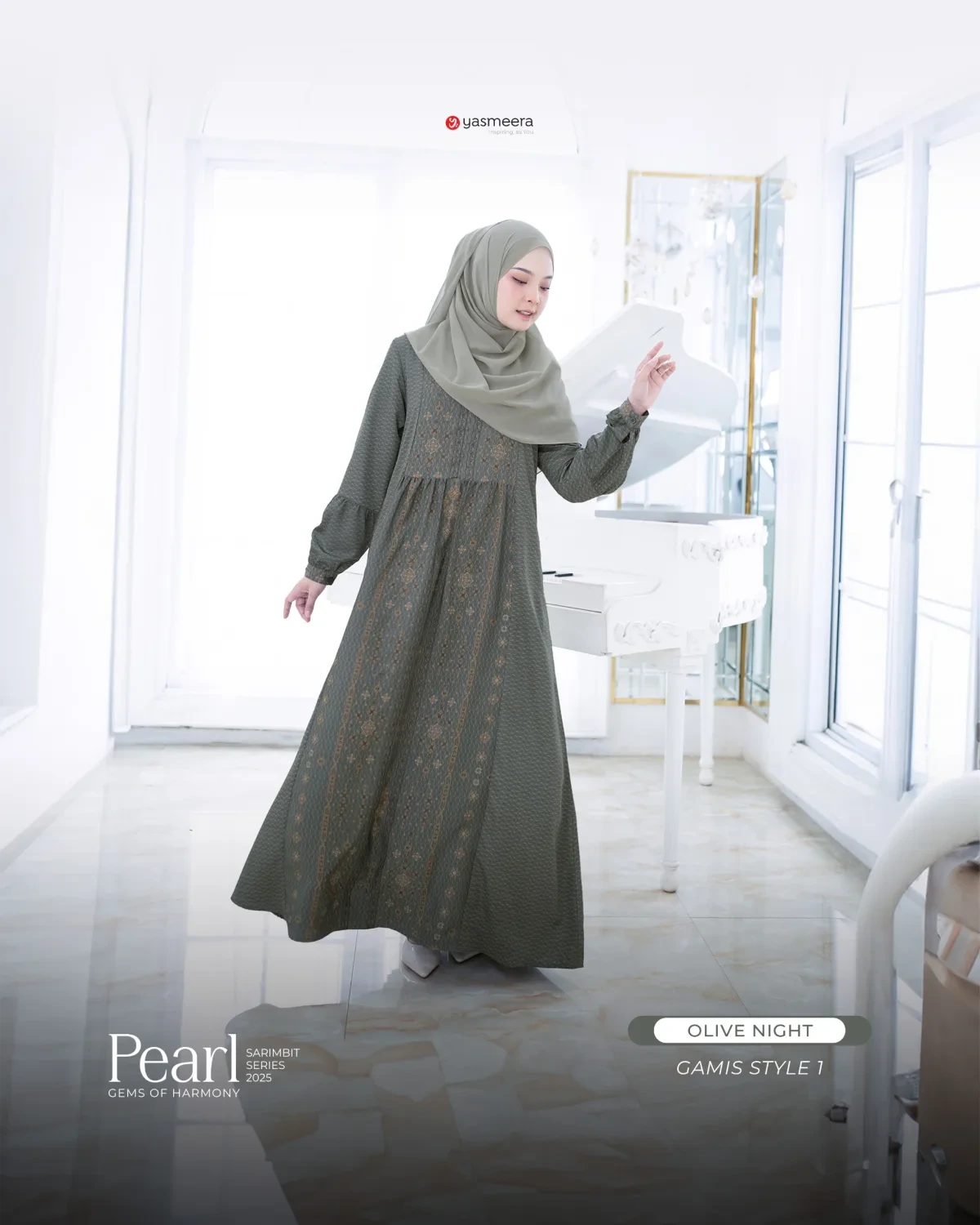Yasmeera - SARIMBIT 2025 PEARL SERIES WARNA OLIVE NIGHT thumb 6